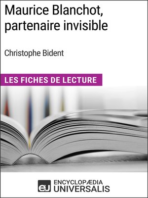cover image of Maurice Blanchot, partenaire invisible de Christophe Bident